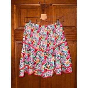 Lost + Wander Women's Smocked Floral Print Skirt Medium